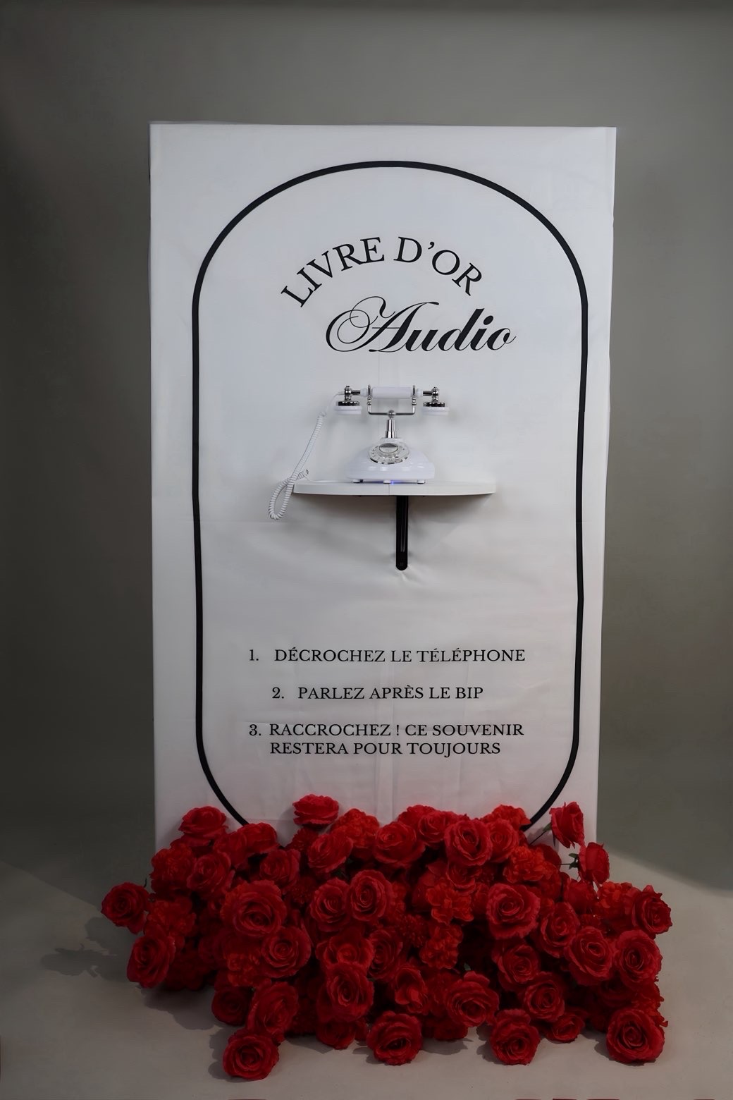 Mur Livre d'Or Audio floral SmileFactory - téléphone vintage suspendu